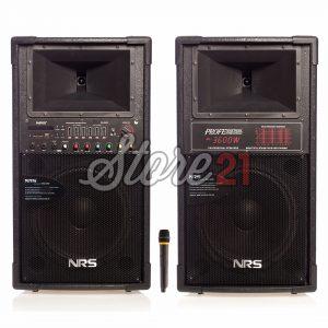 Set Boxe Active Profesionale NRS-2022,640W,12 INCH, Microfon Wireless, USB, Radio, Bluetooth
