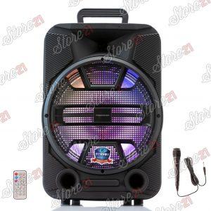 Boxa Activa Portabila 300 W , 12 Inch ,Microfon Cu Fir, USB, Radio, Bluetooth,Telecomandă+Stick 4GB+Casca Bluetooth
