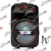 Boxa Activa Profesionala Portabila 250 W Troler 8 Inch ,Microfon , USB, Radio, Bluetooth,Telcomanda,cadou BRATARA+ Casti telefon